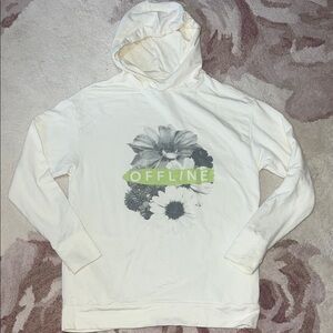 Offline by Aerie Cream Hoodie with Sunburst Tag
